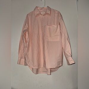 Lou & Grey Pink Button Down Shirt with Relaxed Fit